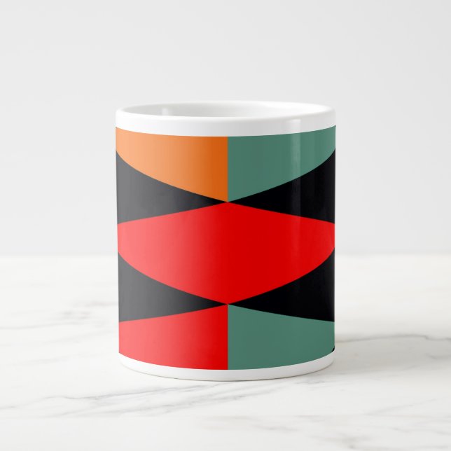Skandinavisches Modern Geometrie Diamond Muster Jumbo-Tasse (Vorderseite)