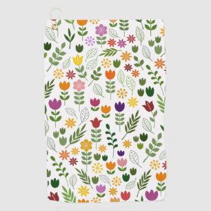 Skandinavisches Muster für Flora und Fauna Golfhandtuch