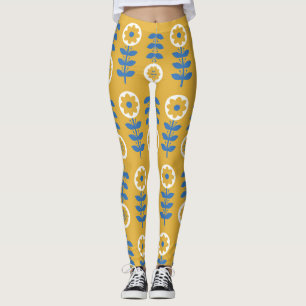 Skandinavisches Muster für stilisierte Blume Leggings