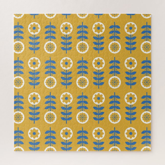 Skandinavisches Muster für stilisierte Blume Puzzle (Vertikal)