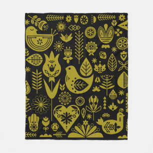 Skandinavisches Muster Kunst Fleecedecke