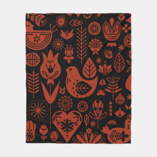 Skandinavisches Muster Kunst Fleecedecke