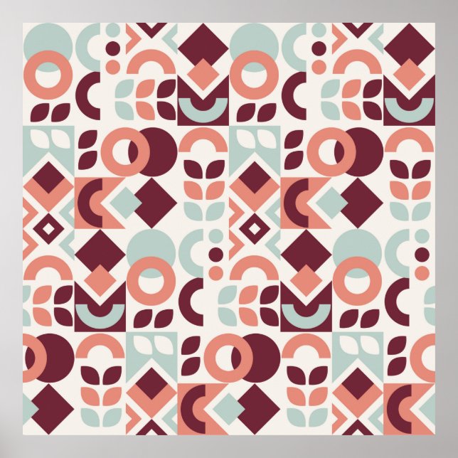 Skandinavisches Musterdesign. Einfache moderne Ret Poster (Vorne)