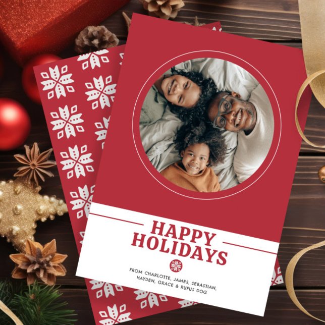Skandinavisches Nordisches WeihnachtsFoto Personal Feiertagskarte (Scandinavian Nordic Christmas Photo Personalized Holiday Card by Ricaso. Add your photo and text)