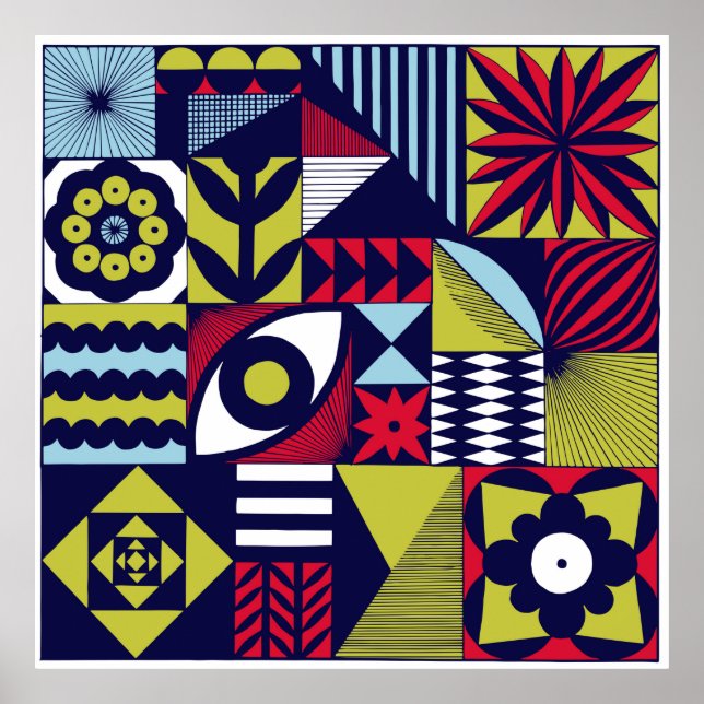 Skandinavisches oder Retrostil grafisches Muster.  Poster (Vorne)