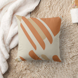 Skandinavisches Orange & Cream Geometric Throw Kis Kissen