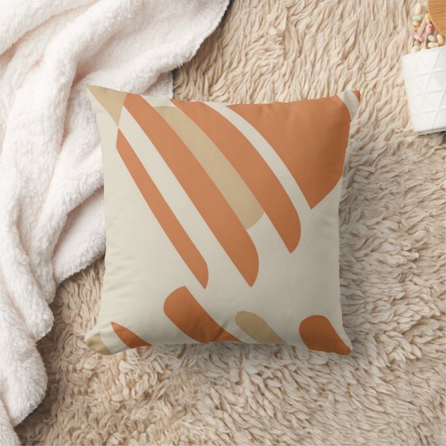 Skandinavisches Orange & Cream Geometric Throw Kis Kissen (Decke)