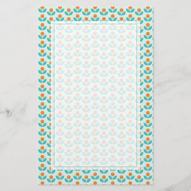 Skandinavisches Orangenmuster Briefpapier (Vorderseite)