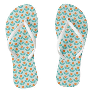 Skandinavisches Orangenmuster Flip Flops