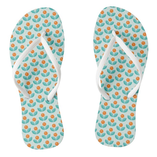 Skandinavisches Orangenmuster Flip Flops (Fußbett)