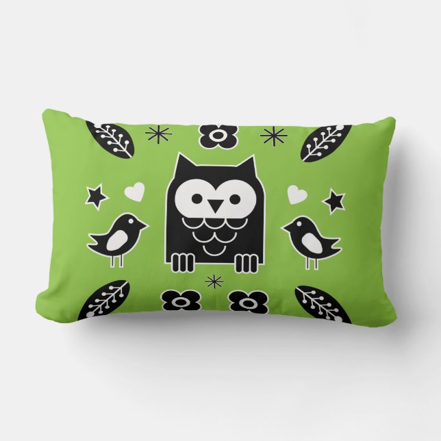 Skandinavisches Owl Folkloregeschenk Lendenkissen (Vorderseite)