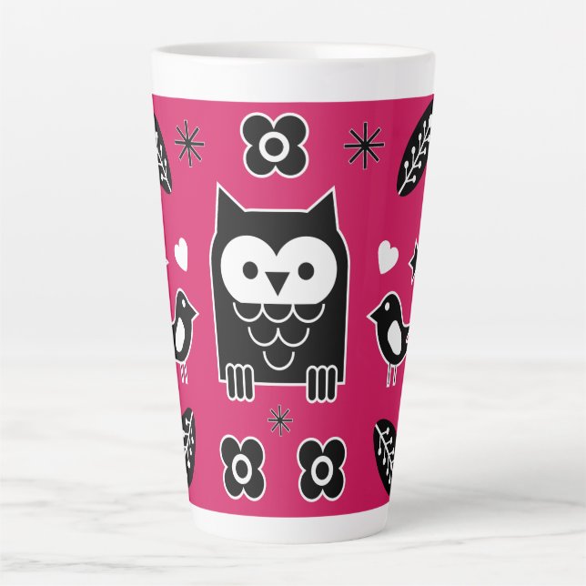 Skandinavisches Owl Folkloregeschenk Milchtasse (Vorderseite)