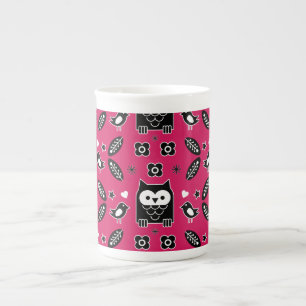 Skandinavisches Owl Folkloregeschenk Prozellantasse