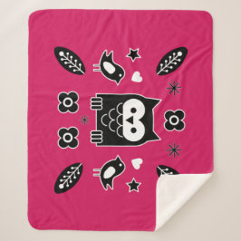 Skandinavisches Owl Folkloregeschenk Sherpadecke