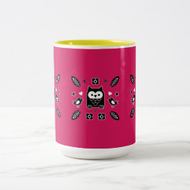 Skandinavisches Owl Folkloregeschenk Zweifarbige Tasse