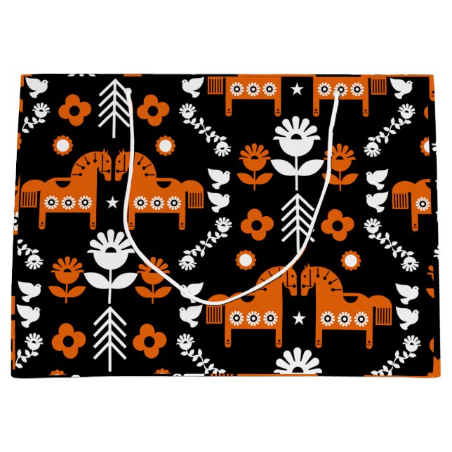 Skandinavisches Pferdervolk Große Geschenktüte (Vorderseite)