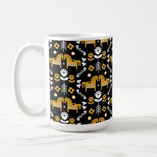 Skandinavisches Pferdervolk Kaffeetasse (Links)