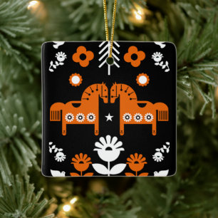 Skandinavisches Pferdervolk Keramikornament