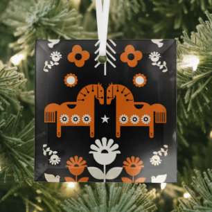 Skandinavisches Pferdervolk Ornament Aus Glas