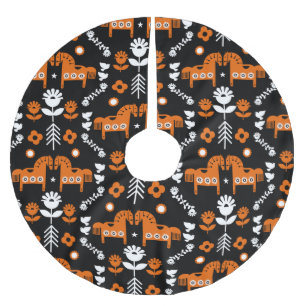 Skandinavisches Pferdervolk Polyester Weihnachtsbaumdecke