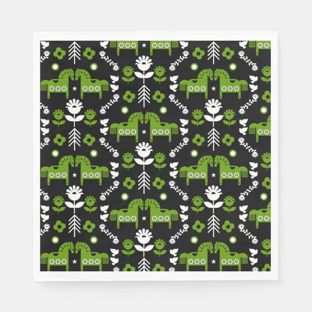 Skandinavisches Pferdervolk Serviette (Vorderseite)