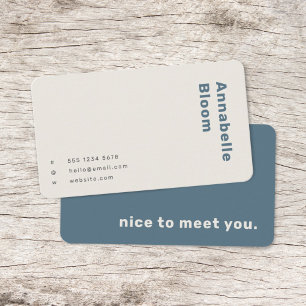 Skandinavisches Rauchblau Minimalistisch Einfach Visitenkarte