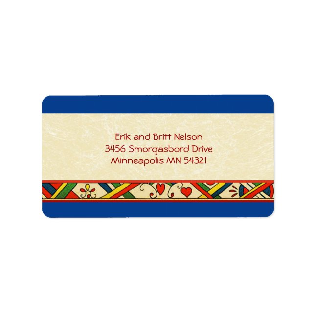 Skandinavisches Rosemaling Folkloregruppe Adressaufkleber (Vorne)