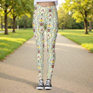 Skandinavisches Rosemaling Monogram Muster Nordic Leggings