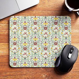 Skandinavisches Rosemaling Monogram Muster Nordic Mousepad