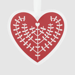 Skandinavisches Rotherz Akronylic Ornament