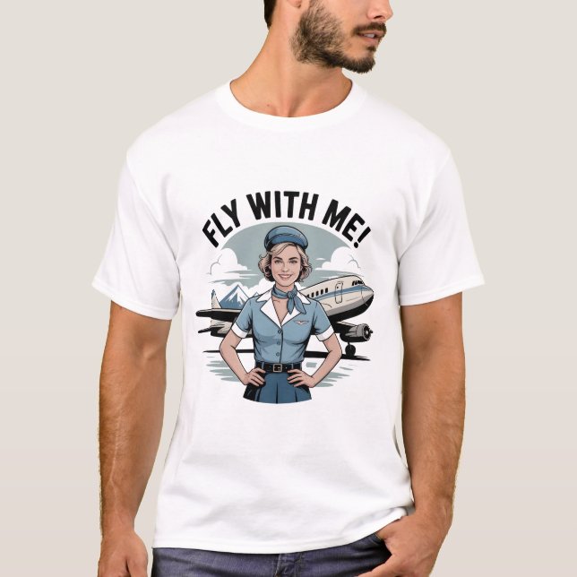 Skandinavisches Stewardess Basic T-Shirt (Vorderseite)