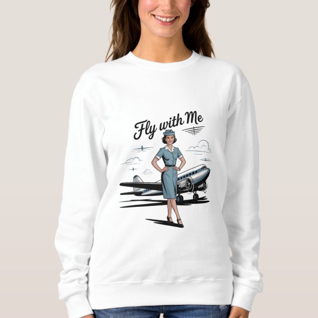 Skandinavisches Stewardess Damen Basic Sweatshirt (Vorderseite)