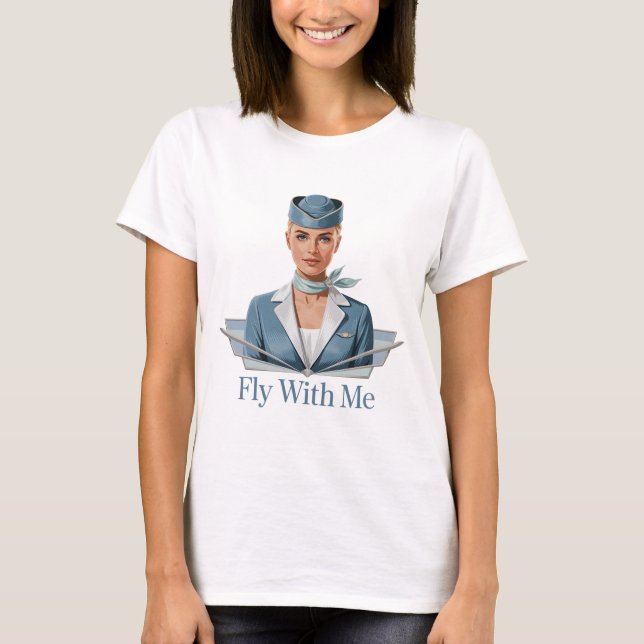 Skandinavisches Stewardess Damen Basic T-Shirt (Vorderseite)