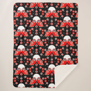 Skandinavisches Vogelvolk Kunst Fleece Blanken Sherpadecke