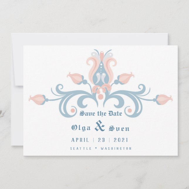 Skandinavisches Volk Save The Date (Vorderseite)