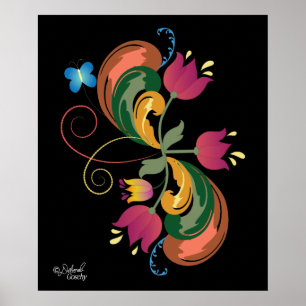 Skandinavisches Volkskunst-Poster Poster