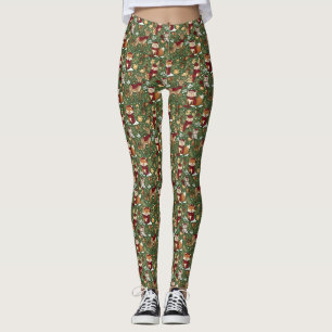 Skandinavisches Wald-Weihnachtsmuster Leggings