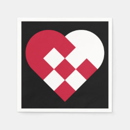 Skandinavisches Weihnachten Herz Serviette