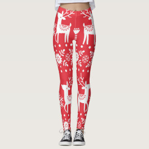 Skandinavisches Weihnachten: Schneeflocken & Hirsc Leggings