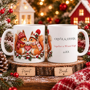 Skandinavisches Weihnachts-Eichhörnchen-Paar Roman Kaffeetasse