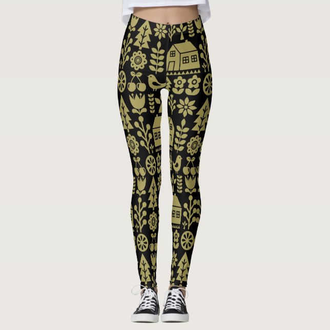 skandinavisches Weihnachtsfest Leggings (Vorderseite)