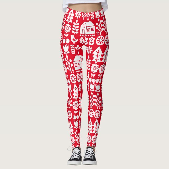 skandinavisches Weihnachtsfest Leggings (Vorderseite)