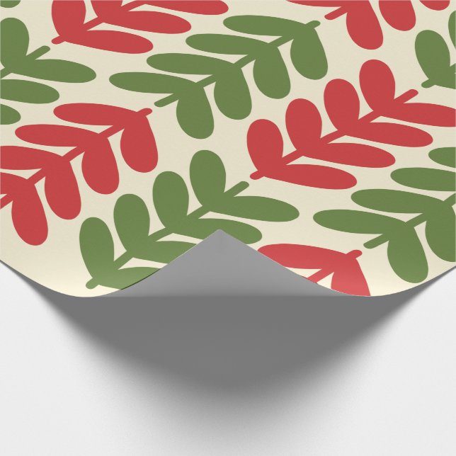Skandinavisches Weihnachtsgebäck Blätter Pattern Geschenkpapier (Ecke)