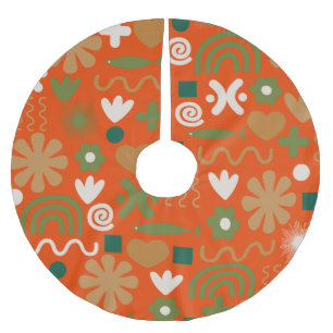 Skandinavisches Weihnachtsmuster aus dem Mittelalt Polyester Weihnachtsbaumdecke