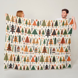 Skandinavisches Weihnachtsmuster Fleecedecke