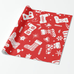 skandinavisches Weihnachtsmuster Geschenkpapier