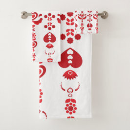 Skandinavisches Weihnachtsmuster Modernes Rosemali Badhandtuch Set
