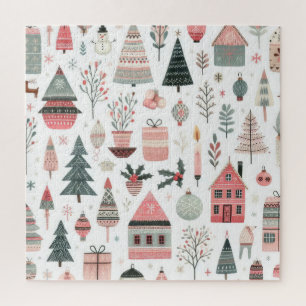 Skandinavisches Weihnachtsmuster-Puzzle Puzzle
