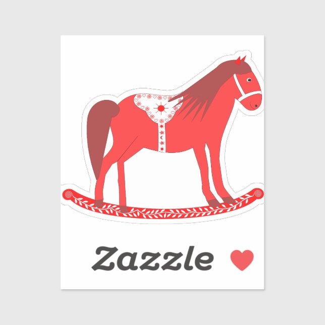 Skandinavisches Weihnachtspferd Aufkleber (Blatt)