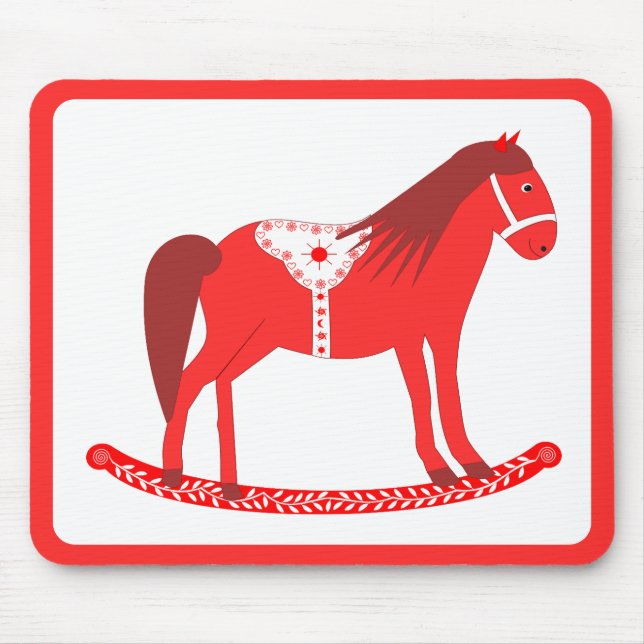 Skandinavisches Weihnachtspferd Mousepad (Vorne)